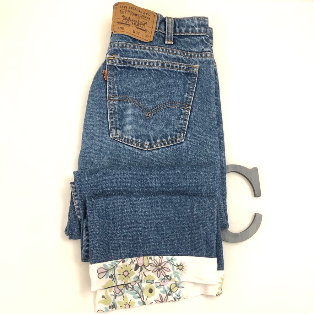 VTG Levis Orange Tab 505 Sz 30 ReDone Ankle Jeans